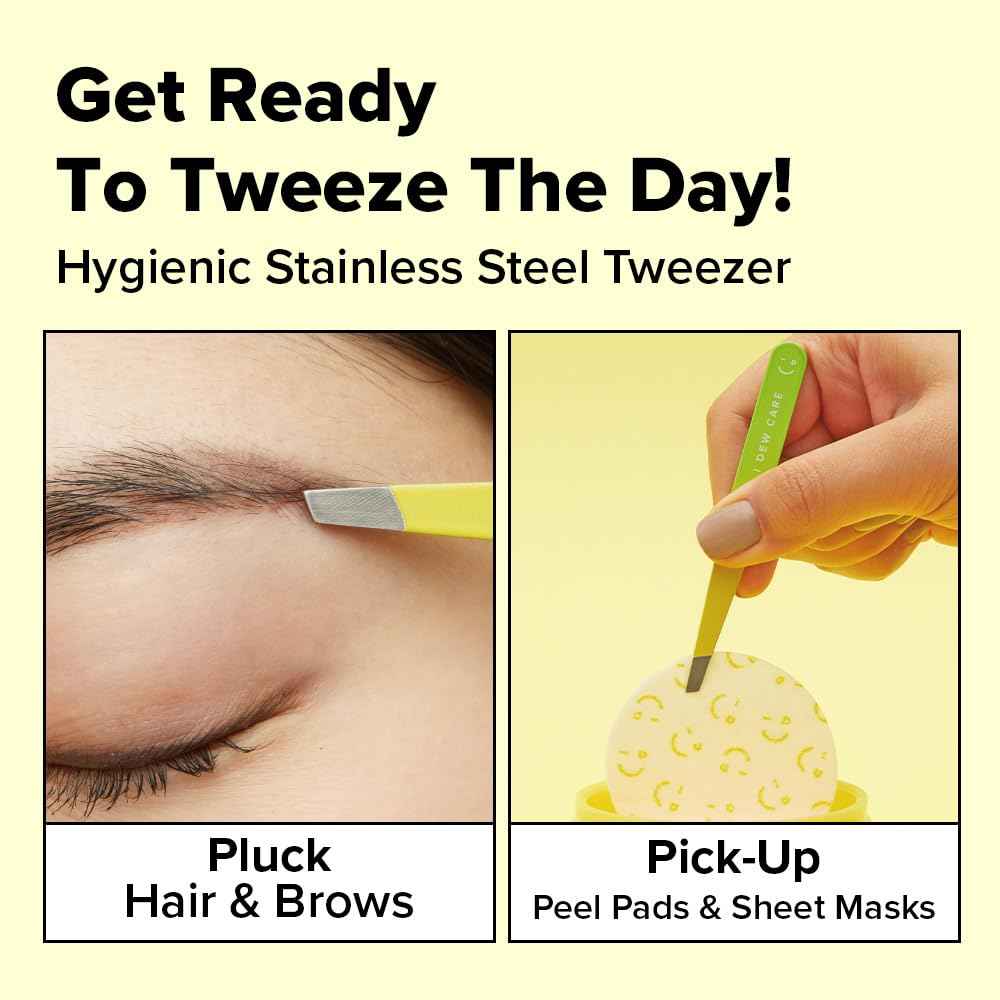 I DEW CARE Facial Tool - Tweeze The Day | Tweezers for Women, Precision Stainless Steel, Professional Facial Hair Beauty Tool, Splinter, Strong Eyebrow Hair Remover,1 Count