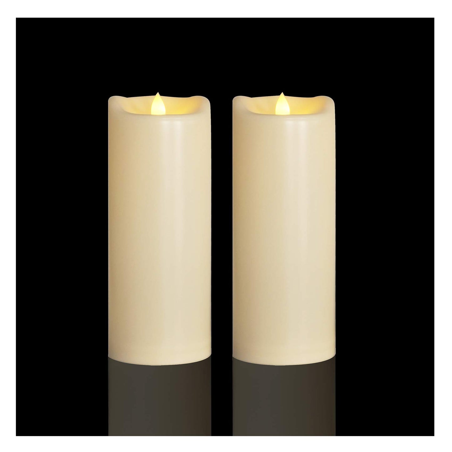 2 Pack 4” x 10” Waterproof Outdoor Flameless Candles with Timer Large Battery Operated Electric LED Pillar Candle Suit for Gift Home Décor Party Wedding Supplies Garden Halloween Christmas Decoration