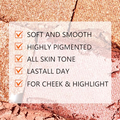 Bistopia Powder Blush Palette - 4 Pink & Peach Shades with Mirror