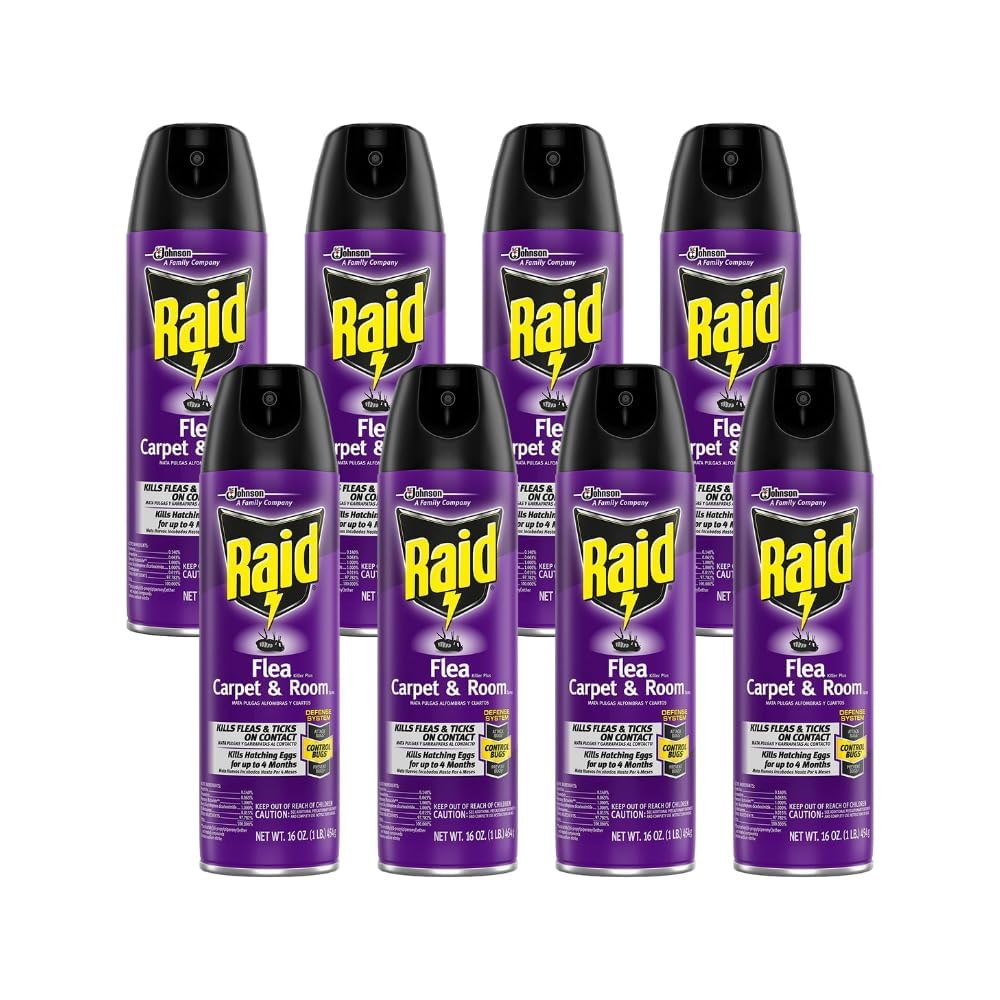 Raid Flea Killer Carpet and Room Spray 16 Ounce (Pack of 8)