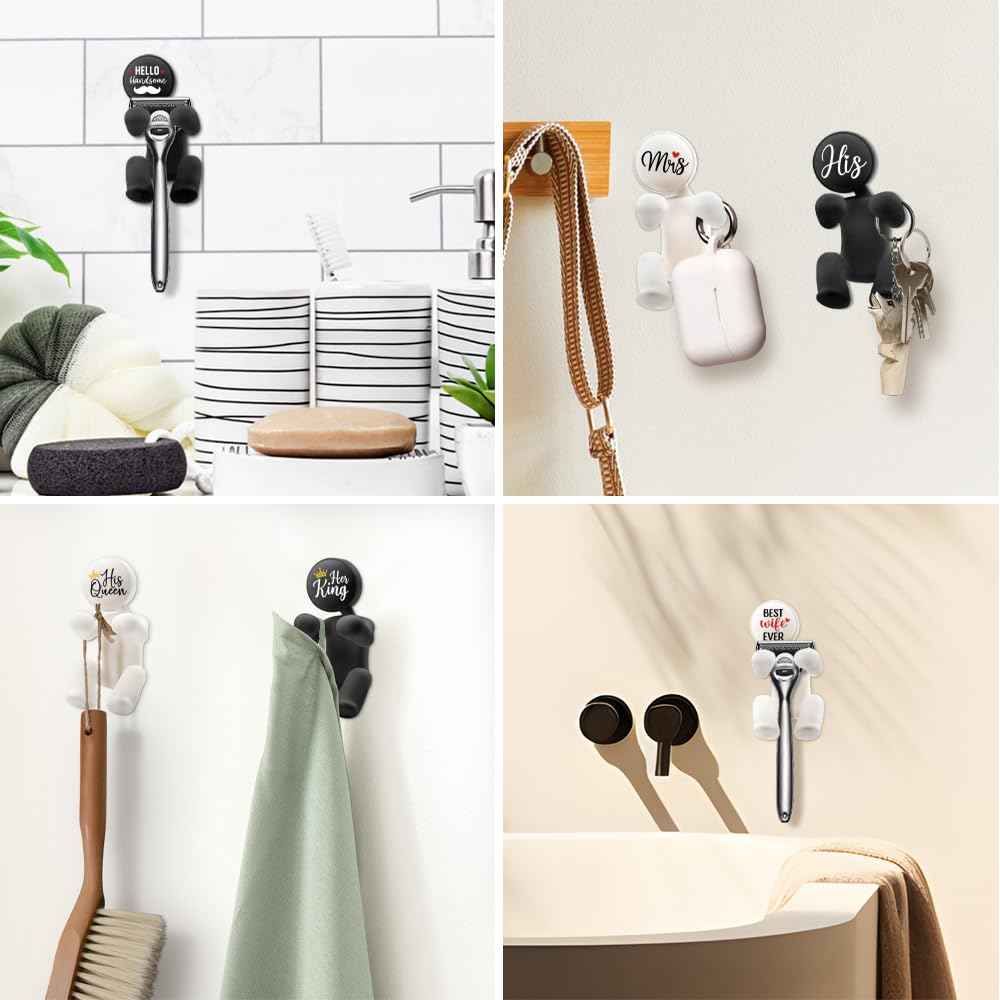 AGMDESIGN Best Wife Ever Shower Razor Holder, Funny Wifey Bathroom Decor for Inside Shower, Gadgets Leg Razor Holder, Cute Valentine's Day Storage Hook Gifts for Women Girlfriend Wife Sister Mom