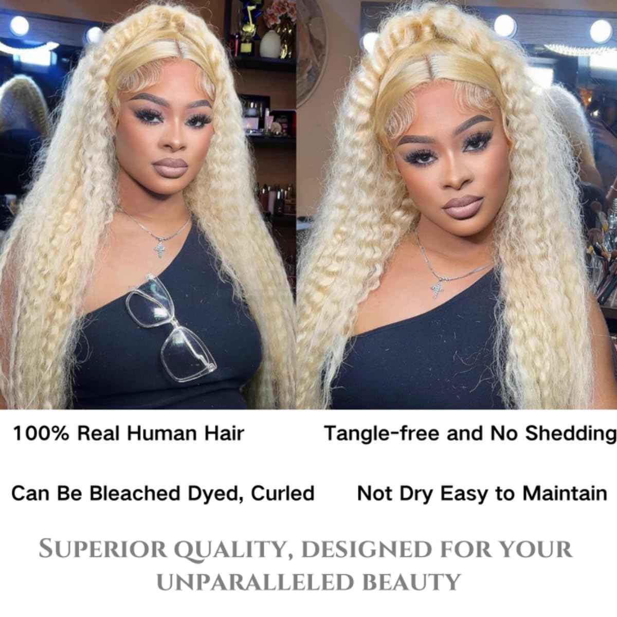 12A 613 Blonde Deep Wave Human Hair Bundles 18Inch 100% Unprocessed Brazilian Virgin Hair Extensions, Soft Double Weft Weave Curly Deep Wave Bundles Human Hair for Women (18inch)
