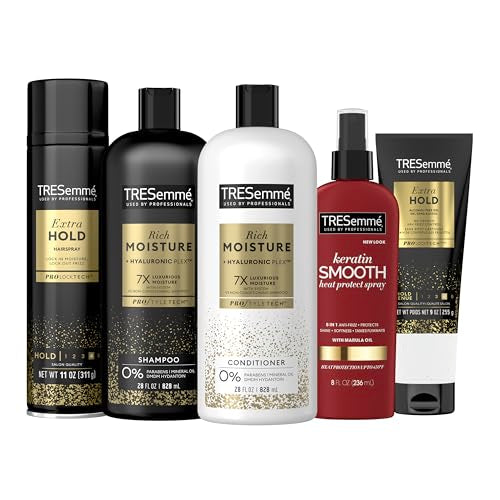 TRESemm? Shampoo, Conditioner, Hairspray, Styler, & Gel Start to Finish Hair Kit our Full Hair Regimen 5 Pack