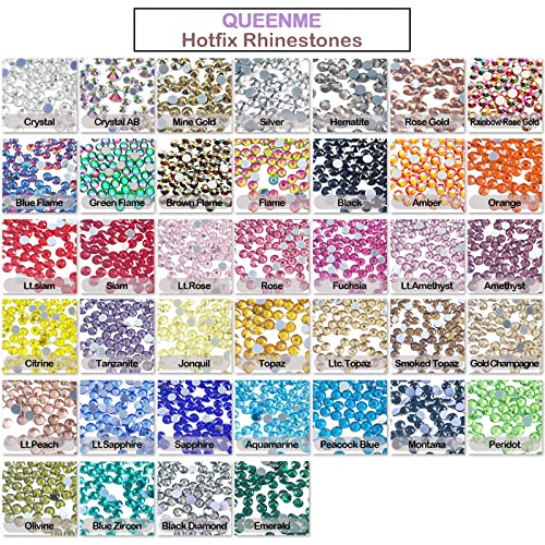 Bulk Wholesale 14400 Pcs Crystal Hotfix Rhinestones,FlatBack Glass Hot Fix Diamond for DIY Clothes Shoes Crafts Supplies (Black, SS6)