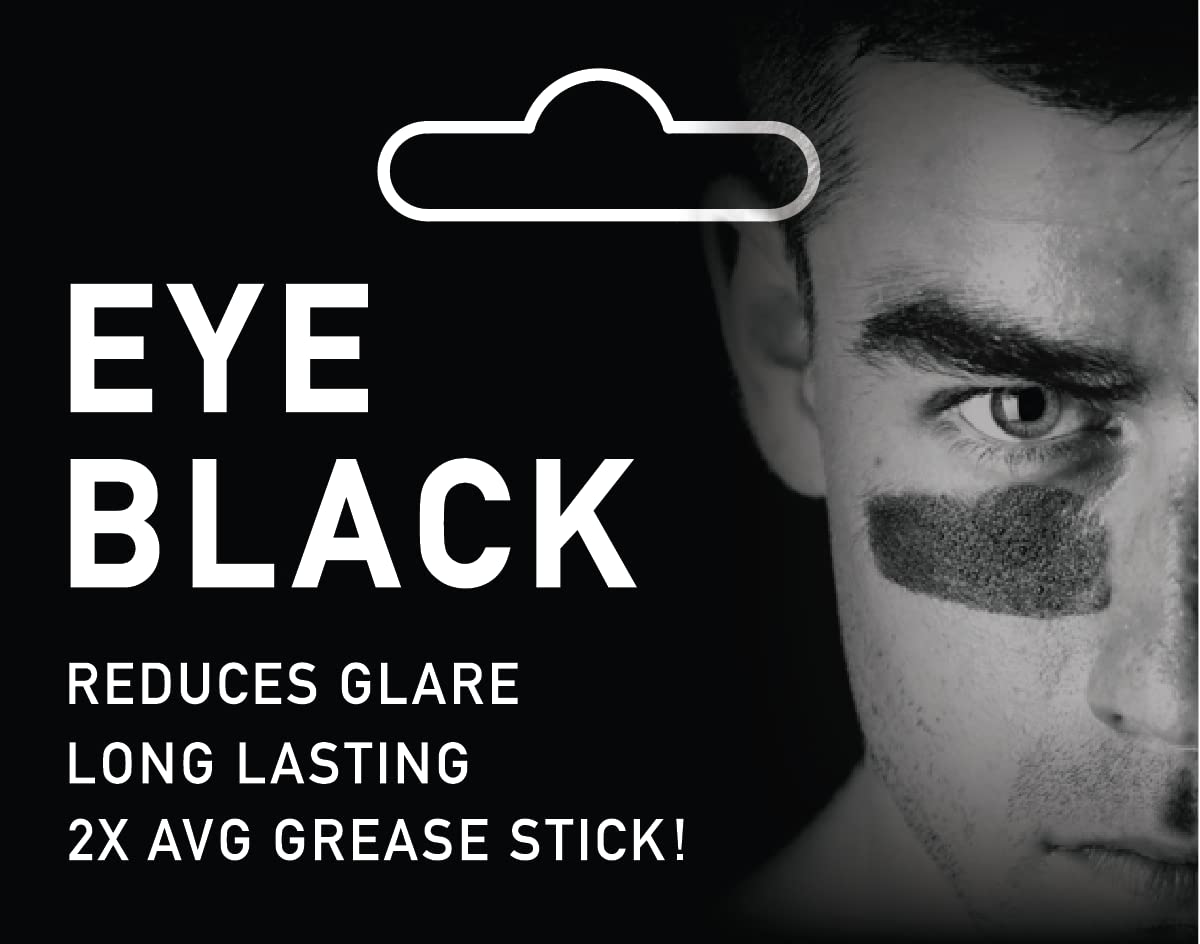 Eye-Black Pro Sports Grease Stick Set reduce-glare Eye Patch Face Painting (3 Pack)