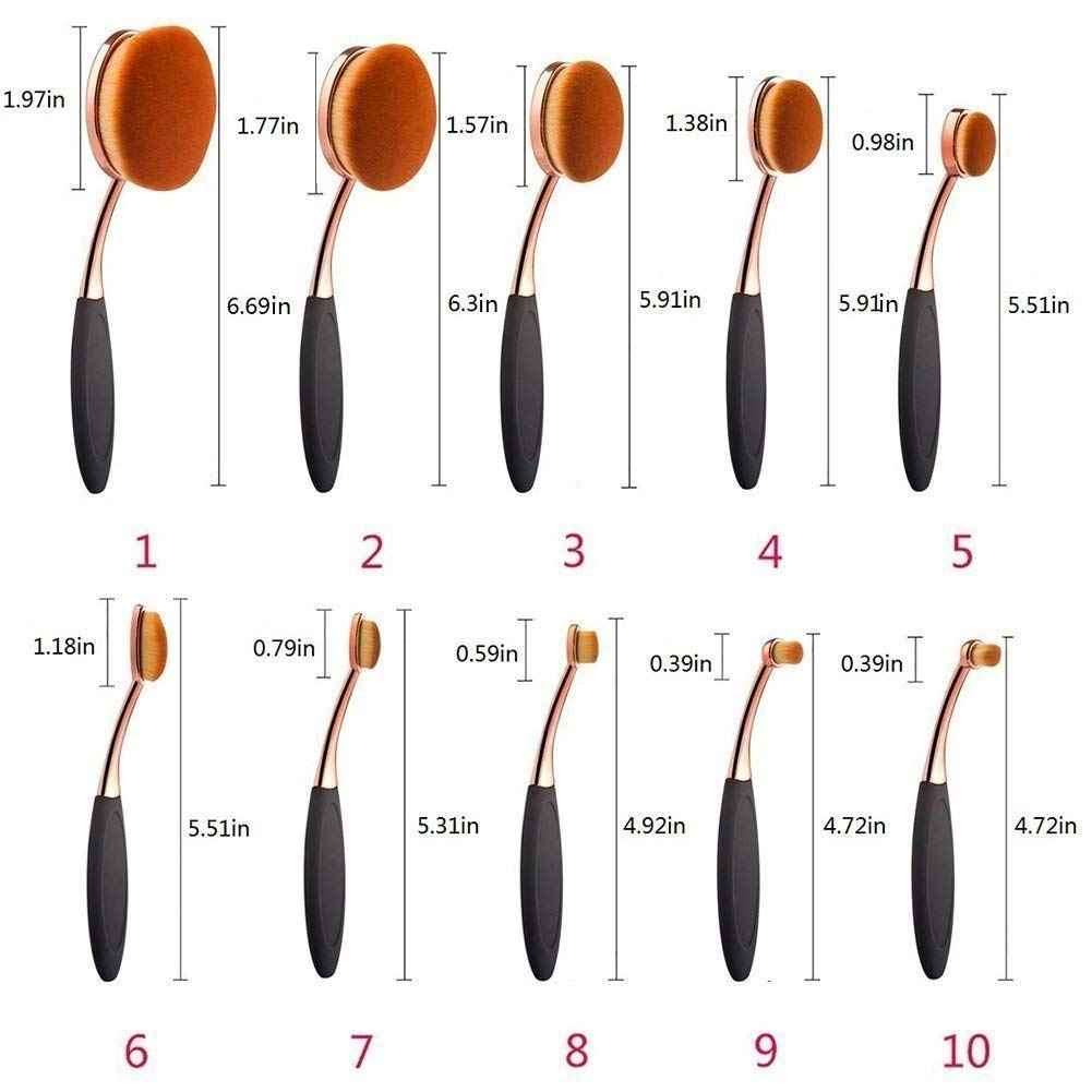 Yoseng Makeup Brushes Set 10Pcs Professional Oval Toothbrush Foundation Contour Powder Blush Conceler Eyeliner Blending Brush New Fashionable Super Soft Cosmetic Brushes Tool Set (Rose Gold 2 sets)