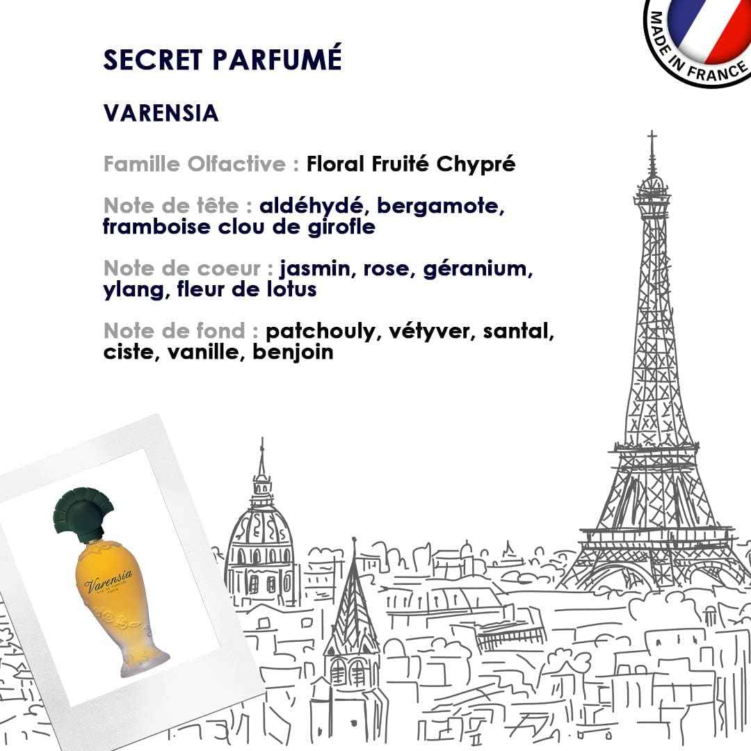 Ulric De Varens VARENSIA - Eau De Parfum for Women 2pcs Set- Earthy, Fruity, Floral Scent - Notes of Lotus Flower, Clove Raspberry, & Vanilla- Fruity & Floral- 1.7 Fl Oz + 4 Fl Oz Deodorant Spray