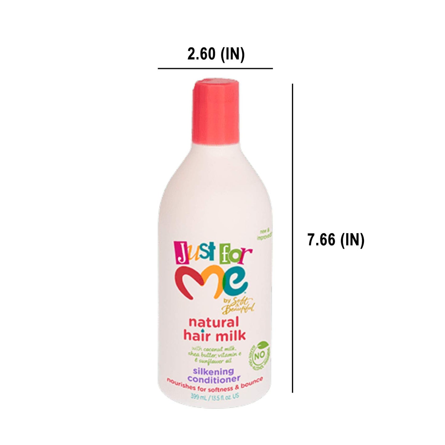 Just For Me Natural Hair Milk Silkening Conditioner, Nourishes For Softness & Bounce, With Coconut Milk, Shea Butter, Vitamin E & Sunflower Oil, 13.5 Ounce (3 Pack)