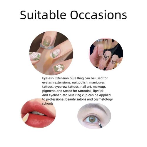 400 PCS Heart Lash Glue Rings for Eyelash Extension,Disposable Adjustable Rings Diameter Lashes Cup Include: 200pcs White and 200pcs Pink Smart Glue Cups use for Eyelash Extension Supplies