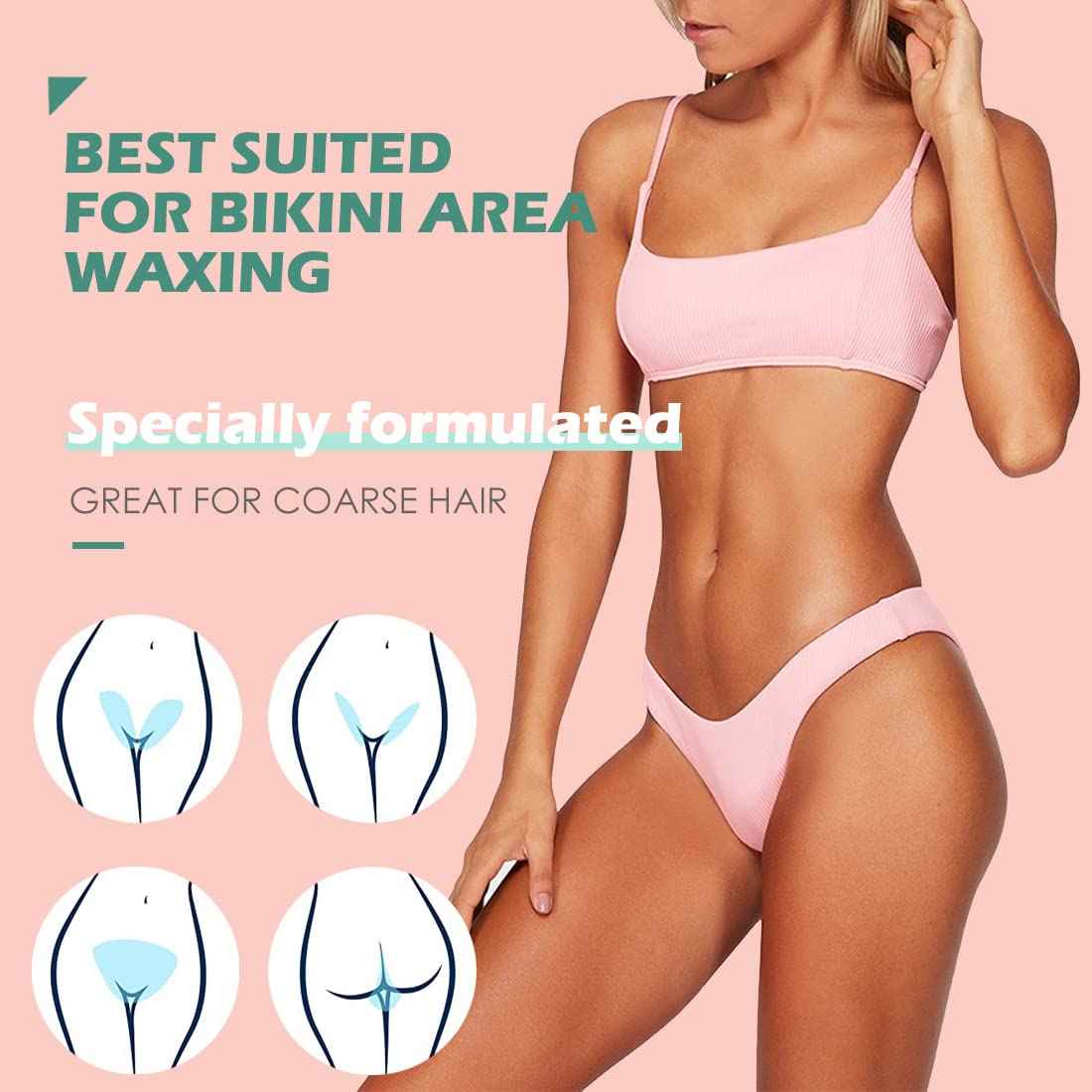 Hard Wax Beads for Coarse Hair Removal - 2.2 lb, 10 Pack Depilatory Wax Beans with Spatulas for Face, Eyebrow, Back, Chest, Bikini Areas, Legs - Refills for Any Wax Warmer