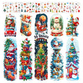 Leesgel 36 Sheets Christmas Full Arm Temporary Tattoos for Kids, 10Pcs Snowy Santa Claus Deer Sleeve Fake Tattoos, 320 Styles Christmas Themed Party Tattoos Stickers for Boys Girls