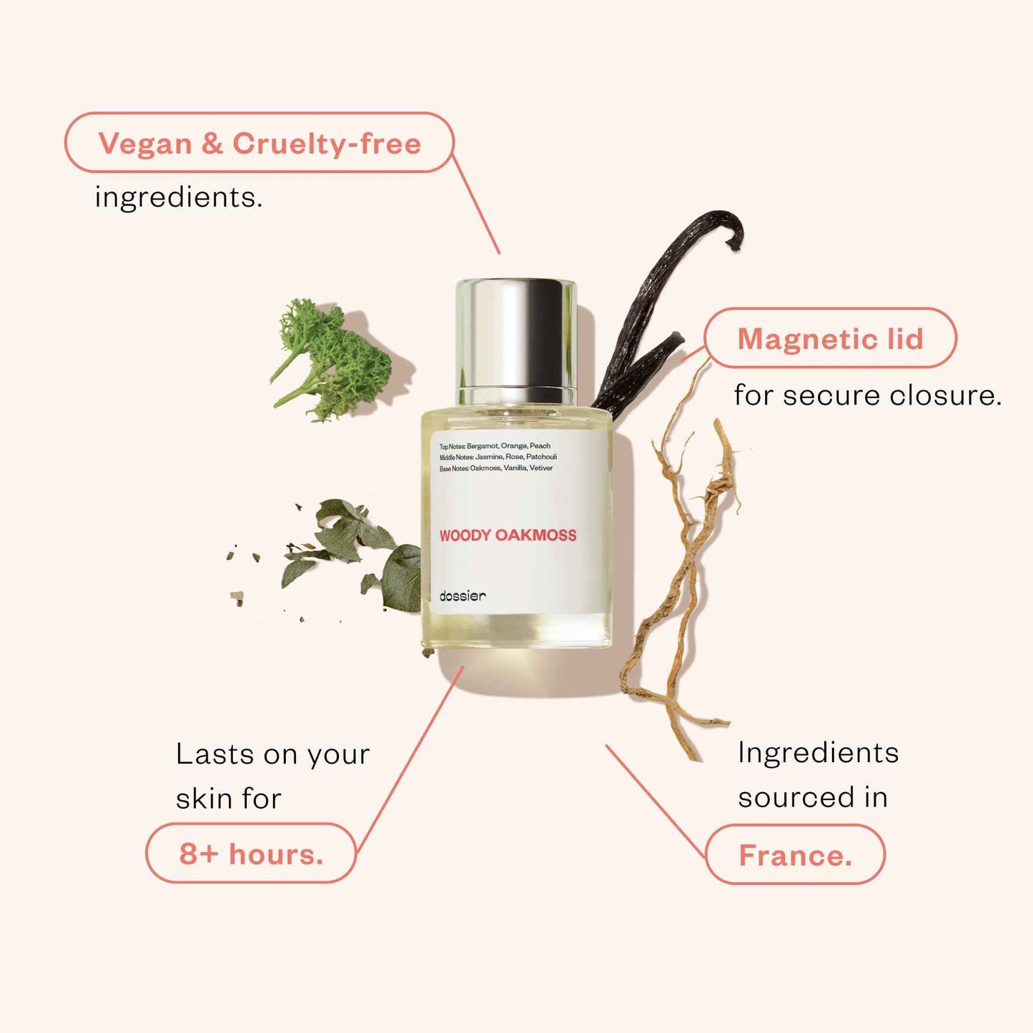 Dossier - Woody Oakmoss - Eau de Parfum - Inspired by C. Coco Mademoiselle - Perfume Luxury - Pure Infused - Paraben-Free - Vegan - For Women - Fragrance 3.4 Fl oz (Spray 100ml)