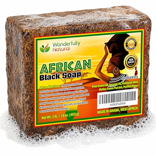 Organic African Black Soap Bar for Acne & Dark Spots