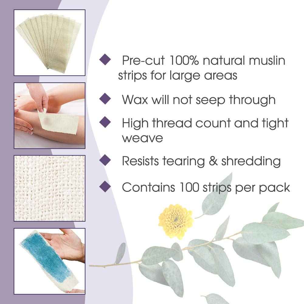 Satin Smooth Large Muslin Epilating Strips for Hair Removal, 100 ct x 2 packs