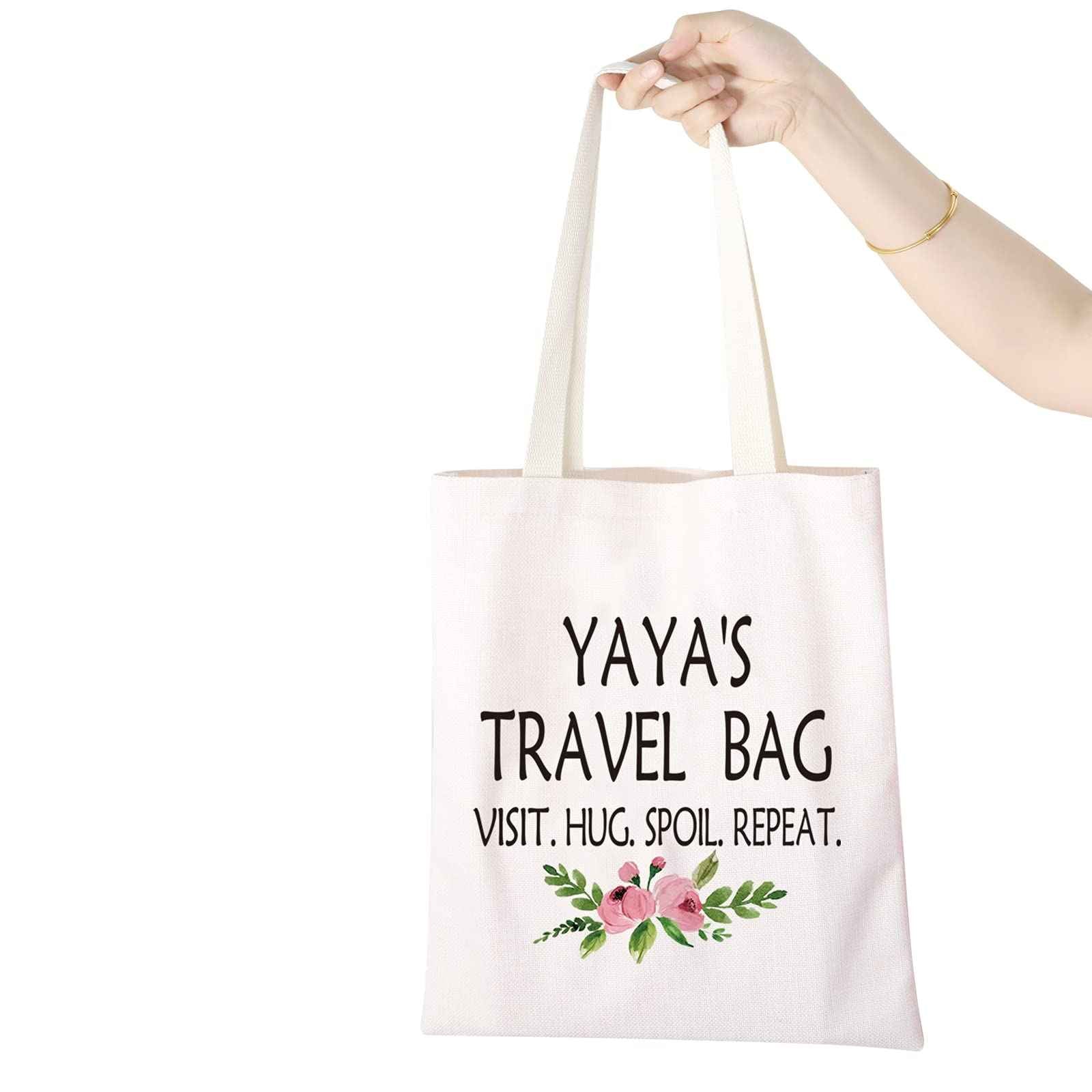 WCGXKO Yaya Gift Grandma Mother's Day Gift Birthday Gift Travel Gift Cosmetics Bag Toiletry Bag Gift for Yaya (YAYA'S TRAVEL tote) …