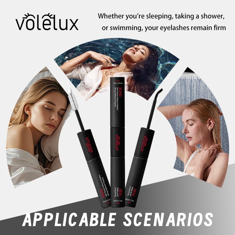 Volelux 2-in-1 Lash Bond & Seal Glue - Waterproof, Fast-Drying
