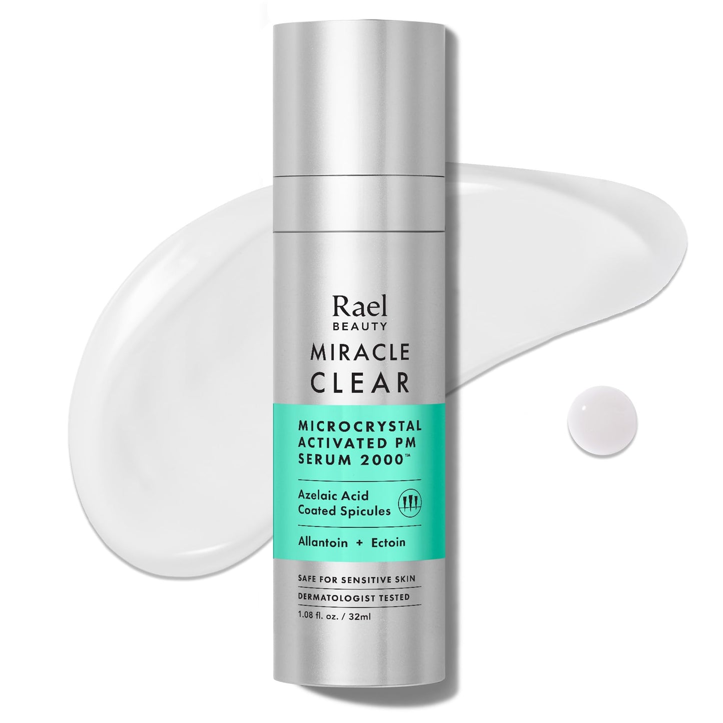 Rael Microcrystal Serum, Miracle Clear PM 2000 – Azelaic Acid for Face, Pore Minimizer, Hydration, Korean Skin Care (1.08 fl oz)