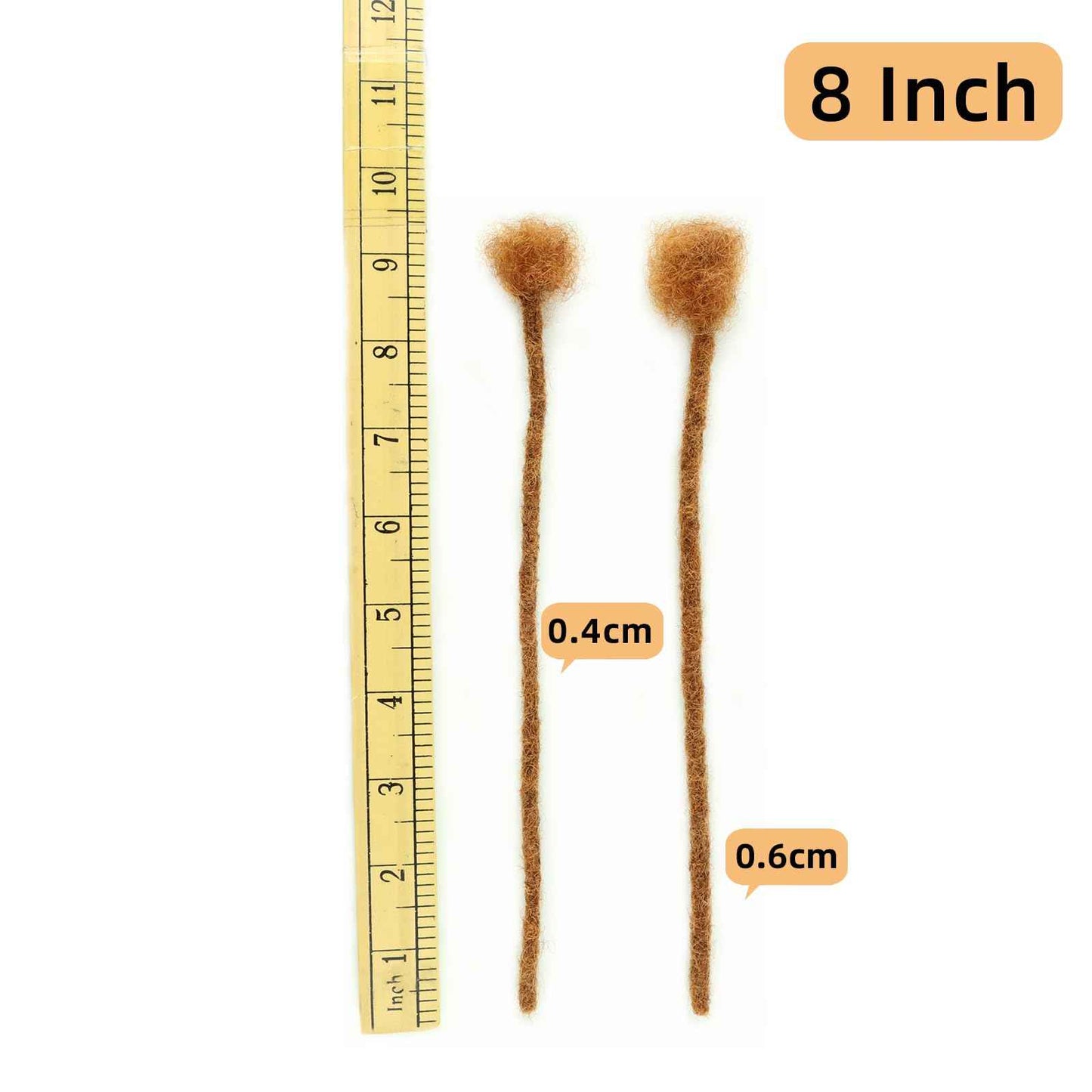 IIFLYDSFA 0.4cm Thickness #30 Light Brown Real Human Hair Dreadlock Extensions for Men/Women 12 Inch 20 Strands Full Handmade Permanent Locs Extensions Human Hair