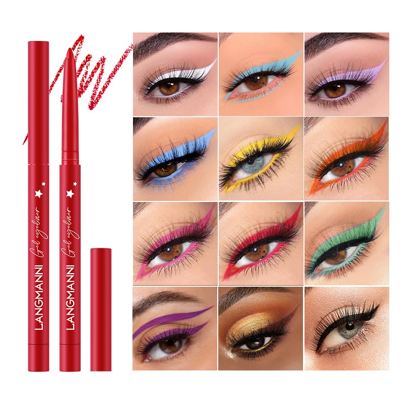12-Color Pro Eyeliner Set - Waterproof Liquid Eye Liner Pens