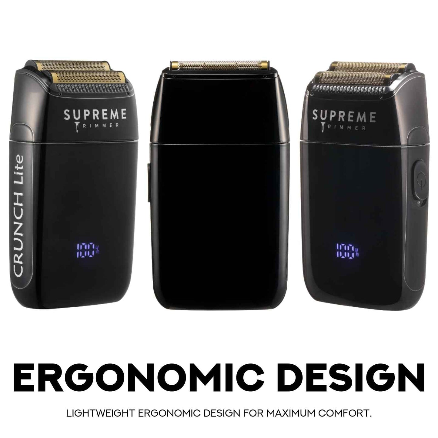 Supreme Trimmer Crunch Lite STF600 | Professional Double Foil Shaver for Men | Cordless & Corded, 60 Min Runtime, Hidden LED Display | Barber Face & Head Finishing Razor