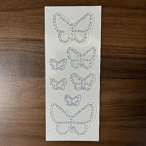 Butterfly Face Tattoos & Rhinestone Gems - 2 Pack