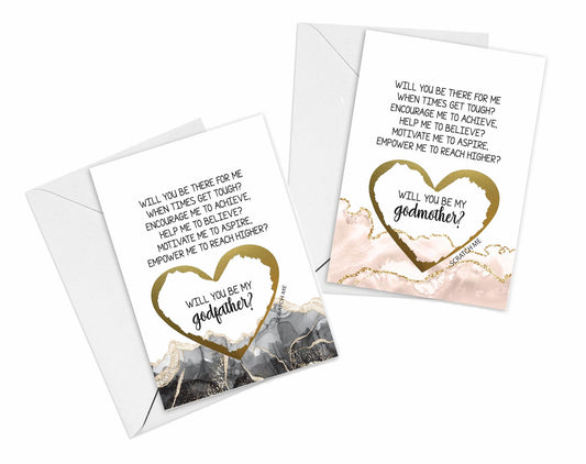 Will You Be My Godmother and Godfather Scratch Off Cards, New Godparents Proposal Asking Cards, Scratch Off Cards for Aunt and Uncle, Best Friends (Agate Godmother/Godfather Set)