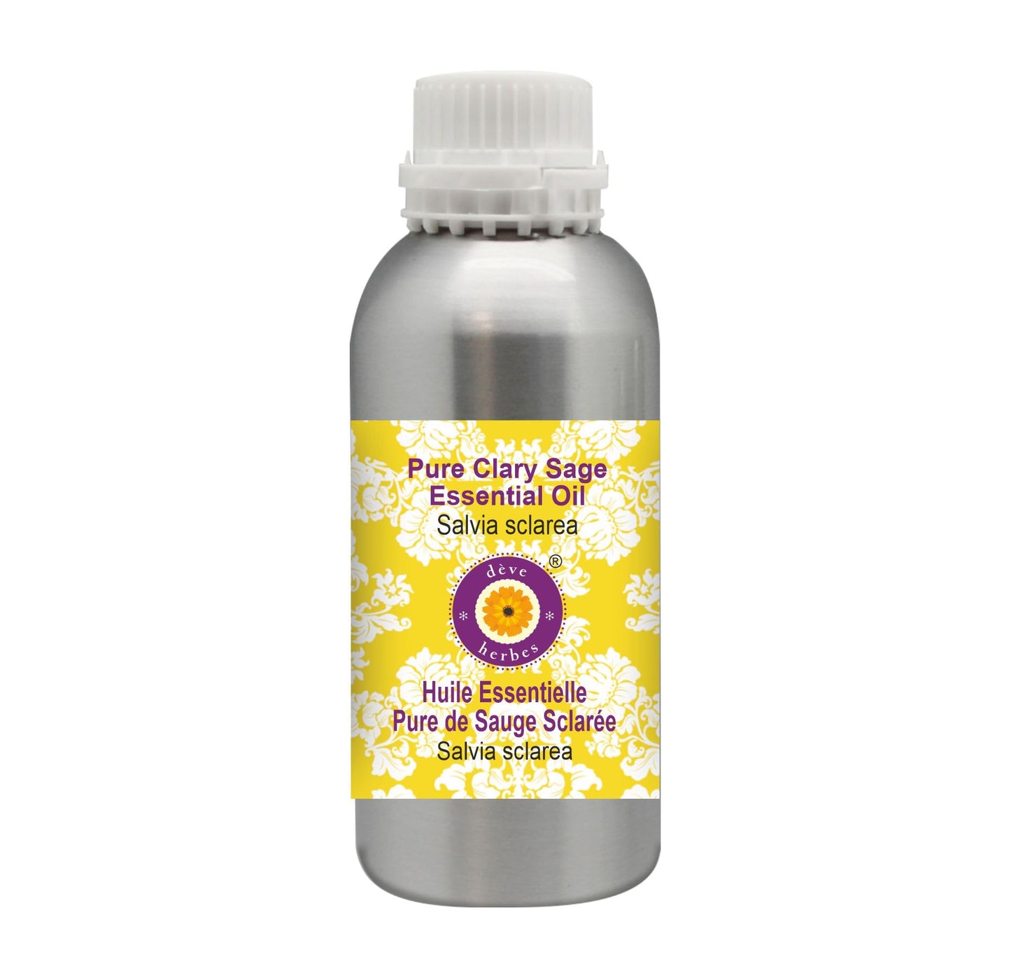 Deve Herbes Pure Clary Sage Essential Oil (Salvia sclarea) Steam Distilled 1250ml (42 oz)