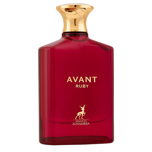 Maison Alhambra Avant Ruby – Fruity, Floral, Musky, Powdery – Eau de Parfum Spray Long-Lasting Fragrance for Women, 3.4 Ounce / 100 ml