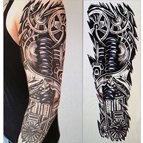 Extra Large Temporary Tattoo Sleeves - 8 Sheets, Full Arm