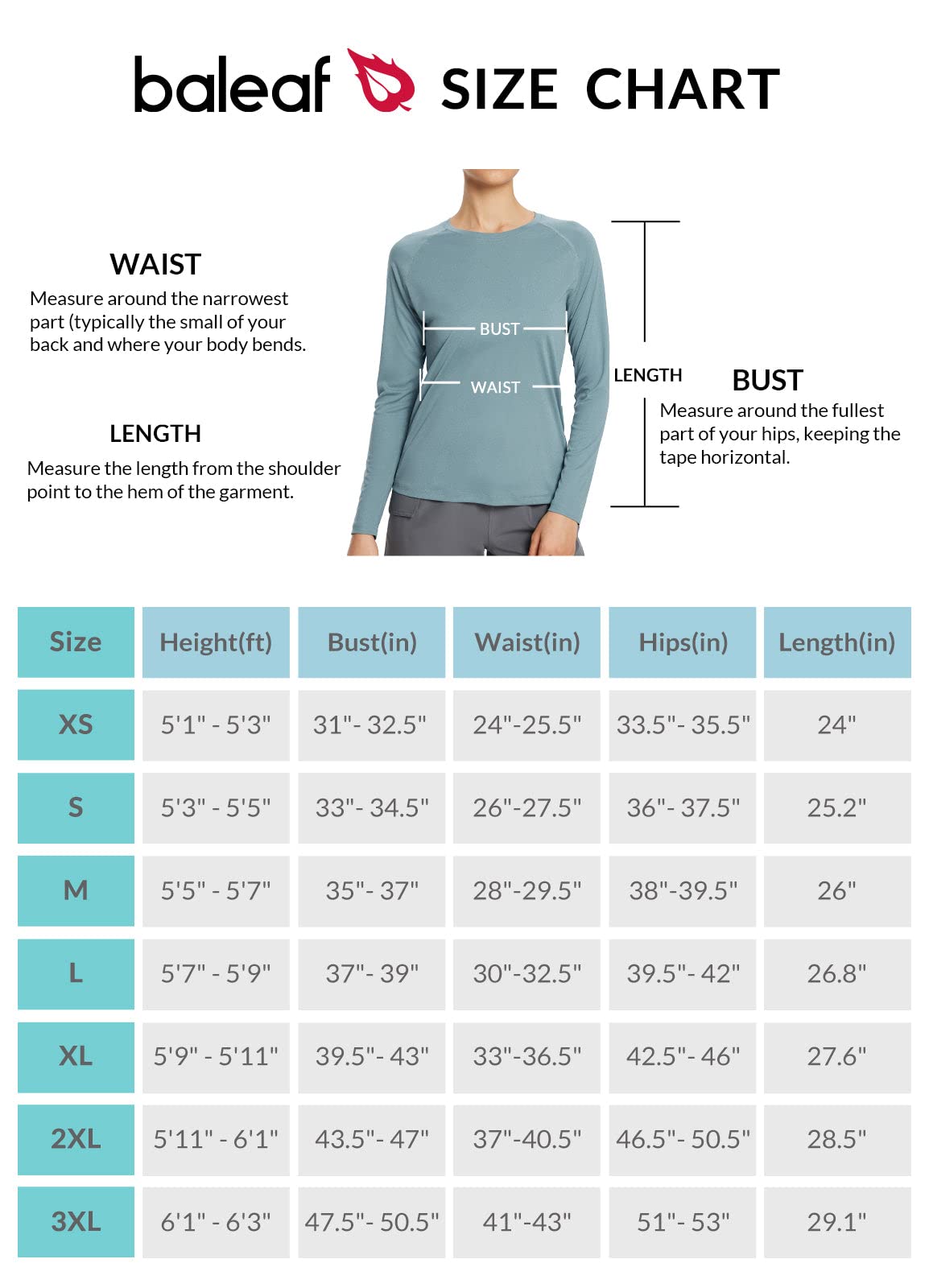 BALEAF Women's UPF 50+ Long Sleeve Shirts Sun UV Blocking Pullover Crew Neck Summer Sunscreen Clothing Fishing Beach Outdoor Active Heather Light Blue S