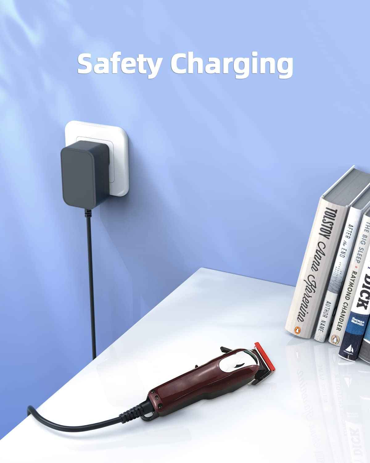 4V Charger Fit for Wahl Cordless Magic Clipper 8148 8164 8591 8509 1919 8591L 8148L 8148-308 08504-400 97225-002 Clip Shaver, AC Adapter Power Cord Supply for Sterling 4, S010AZM0400200