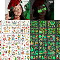 Glow in Dark Christmas Temporary Tattoos for Kids - 20 Sheets