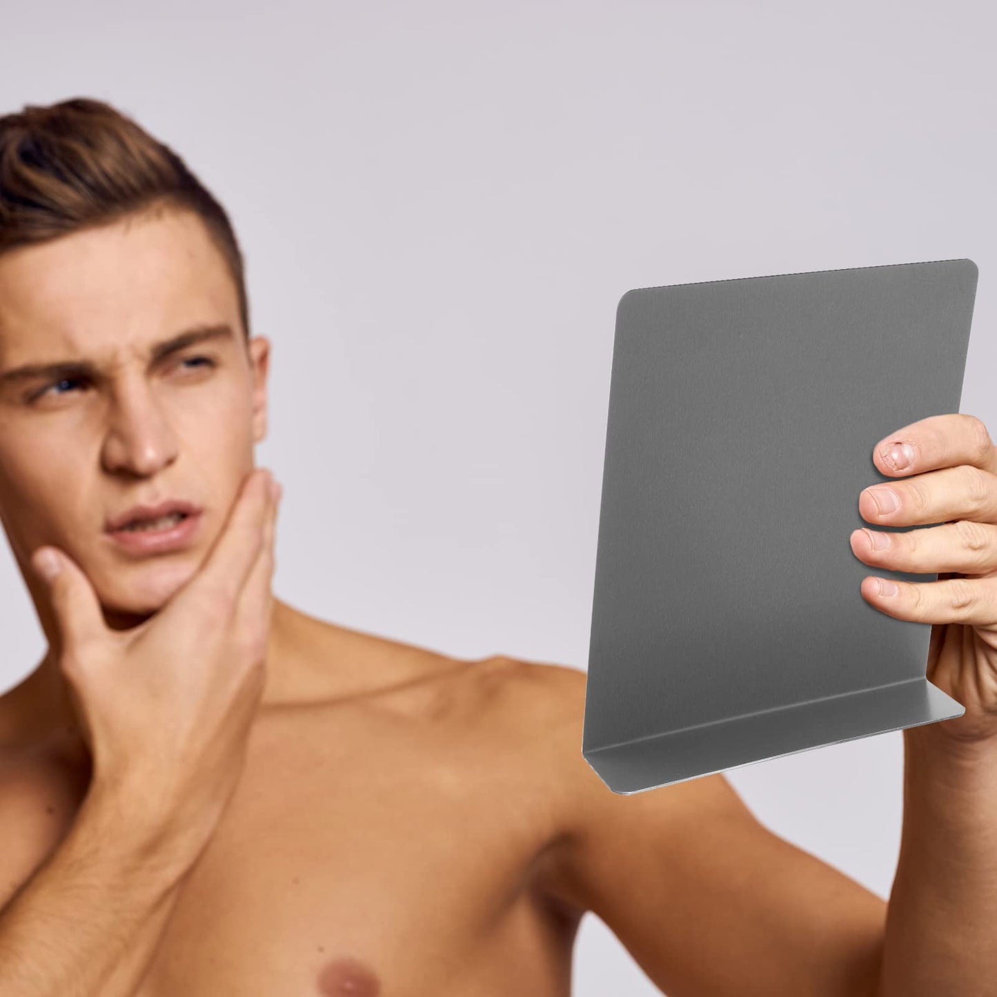 Amyhill 4 Pcs Counter Top Mirror Freestanding Mirror Single Sided Acrylic Desk Glass for Tabletop Bedroom, Office, Bathroom, Dorm, Home (8.5 x 11 Inch)