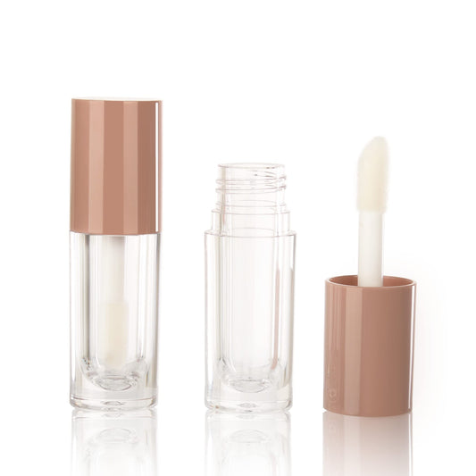 COSIDEA 30pcs Nude Empty 6ml 0.2oz Lip Gloss Tubes with Big Doe Foot Wand，Round Lipgloss Containers，Concealer Tube Cosmetic Packing Container Bulk Wholesale