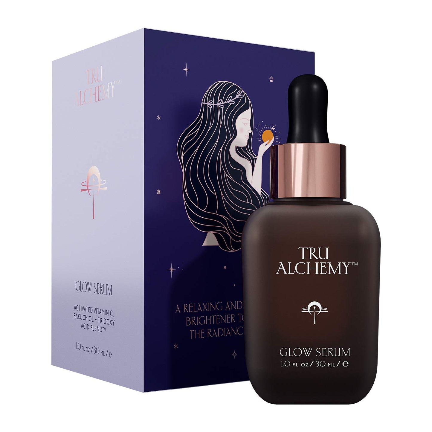 Tru Alchemy Vitamin C Glow Serum | Facial Serum with Bakuchiol, Glycolic & Lactic Acid | Skin Illuminating Serum | Anti-aging Vitamin C Face Serum | Hydrating Face Wrinkle Serum | 1 fl oz/30 ml