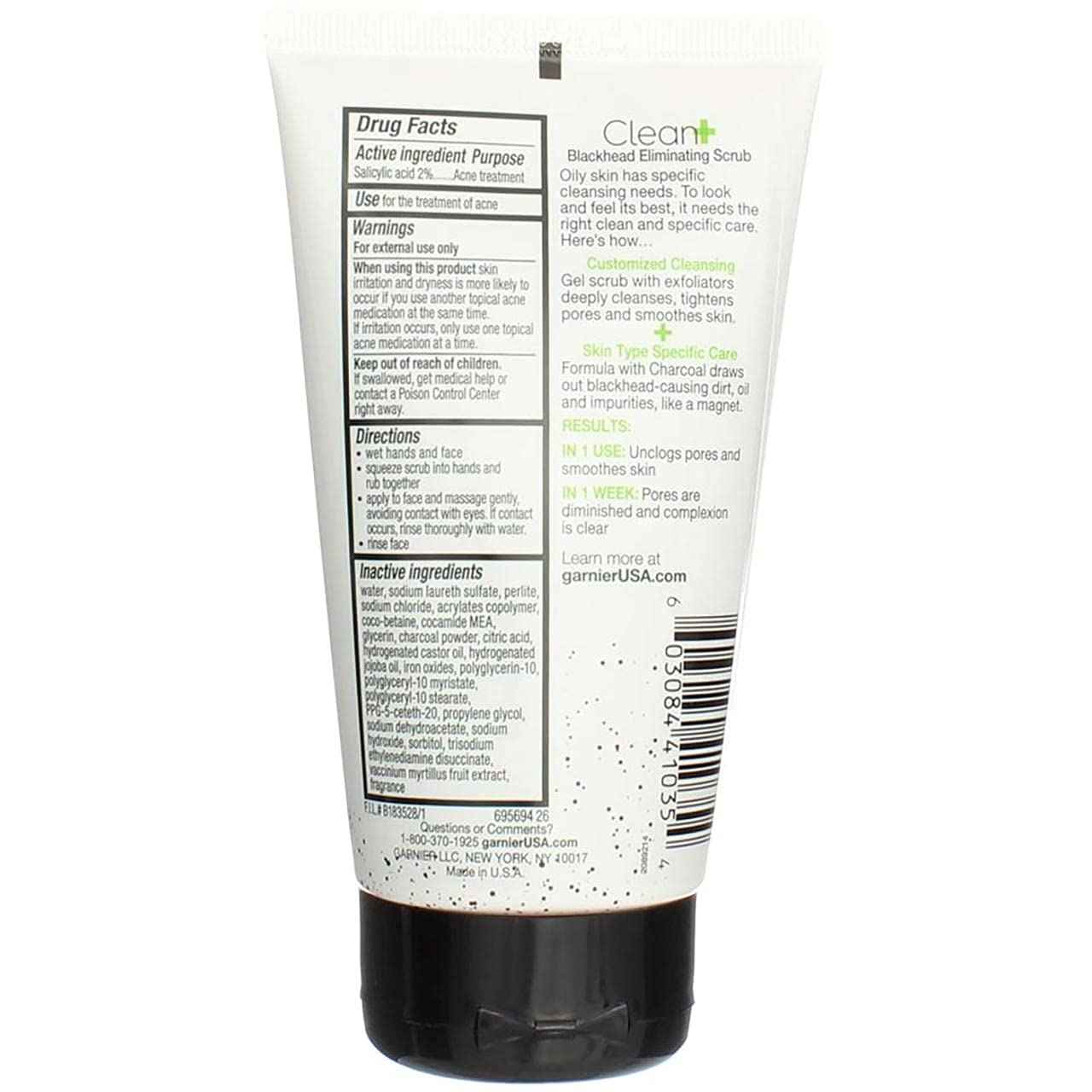 Garnier Clean Scrub Blackhead Eliminating 5 Ounce (145ml) (3 Pack)