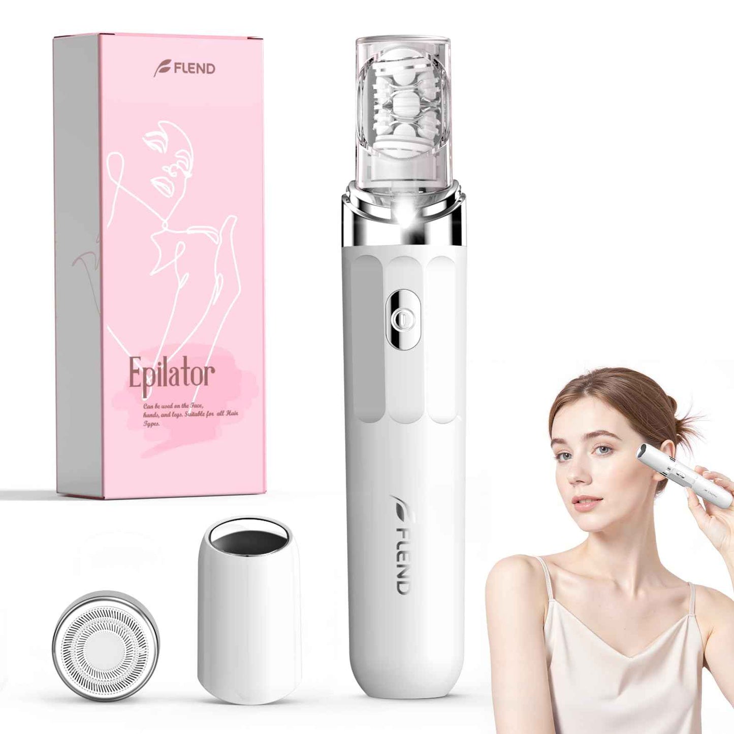 Epilator,2 in 1Epilator for Women Rechargeable,Womens Electric Shaver with LED Light,Rechargeable,Hair Removal for Women Legs/Face/Bikini/Arms,Smooth Epilator Trimmer Travel Kit Set Upgrade