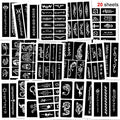 Konsait 123pcs Large Temporary Tattoos Stencils, 20 Sheets Man Glitter Tattoo Kit Templates Face Painting Stencil Body Art Stencil Pack for Adults Women