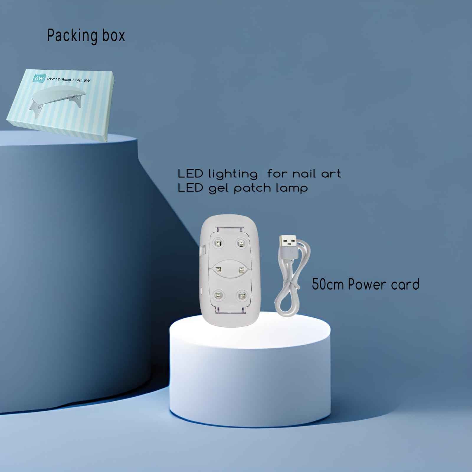 LED Nail Light for Gel Nail Stickers - Max 6W, 2 Timers (60s/120s), Portable Light for Curing Gel Nail Art, Gel Stickers