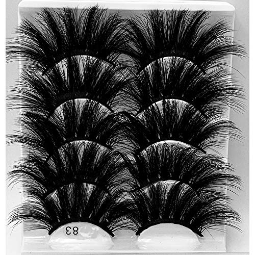 5 Pair 25mm 3D Mink Lashes - Fluffy Long Natural False Eyelashes