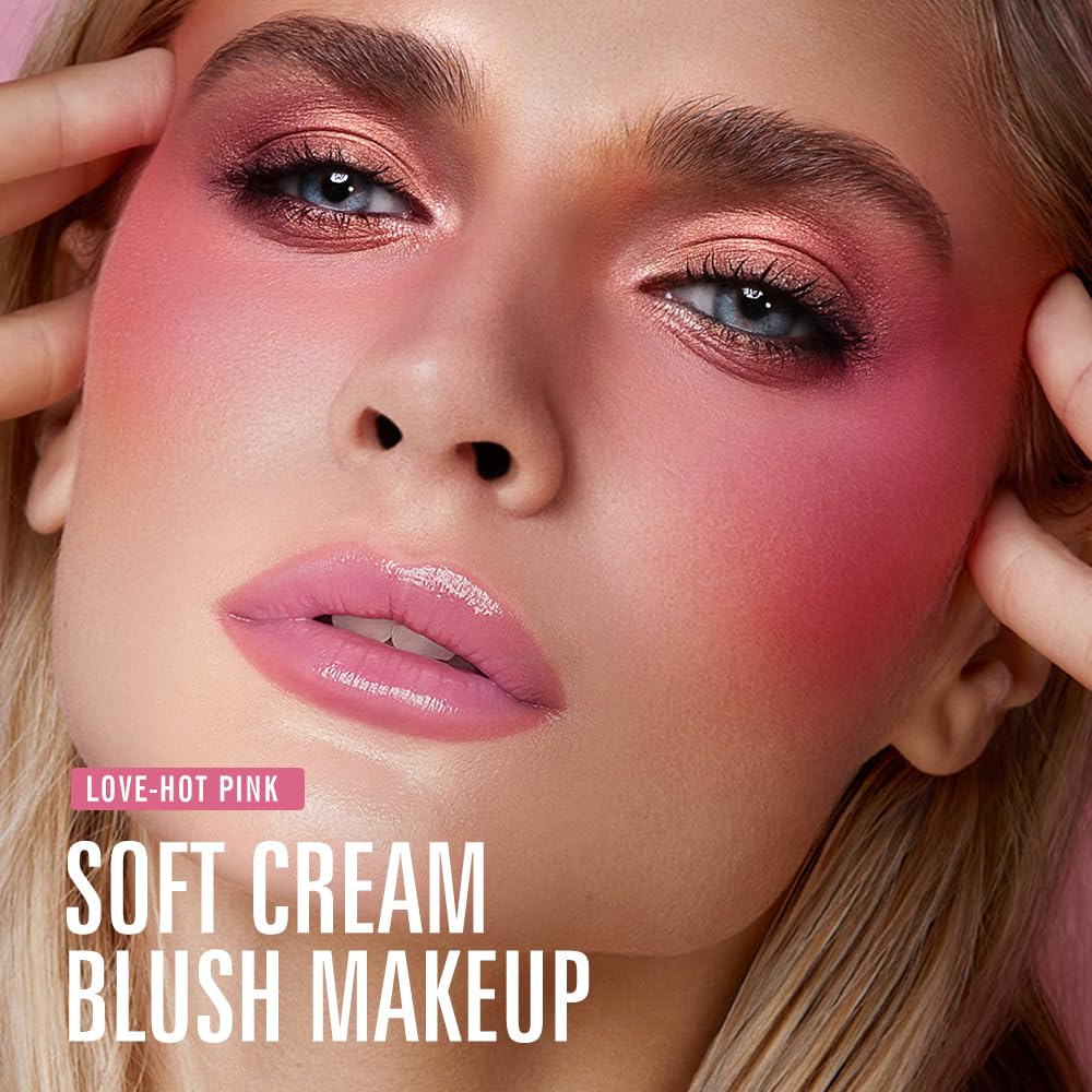 KIMUSE Soft Cream Blush Makeup, Liquid Blush for Cheeks, Weightless, Long-Wearing, Smudge Proof, Natural-Looking, Dewy Finish