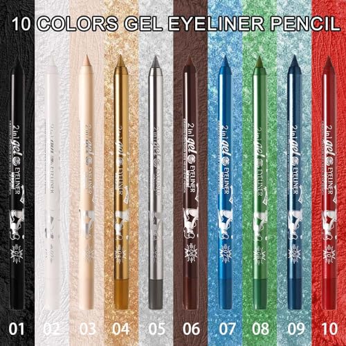 Kaely 2Pcs Waterproof Gel Eyeliner Pencil - Smudge Proof Eye Liner