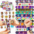 Day of the Dead Party Favor Set - 72PCS Tattoos & Slap Bracelets
