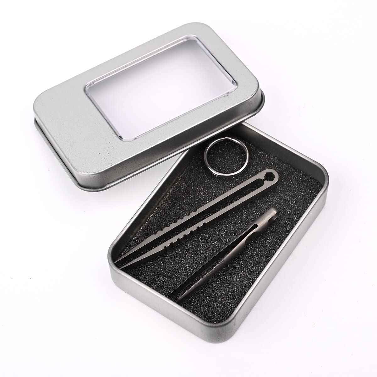 NHDT 2 PCS Mini Titanium Tweezers Tool .Ultralight and Portable EDC Tweezers,Easy to Hold,And Use for Precision Splinter Removal or Holding Small Parts.