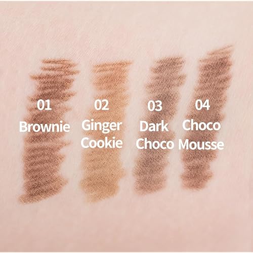 COSNORI Slim Eyebrow Pencil 02 Ginger Cookie - 2mm Micro-Fine Pencil Brow with Brush, Natural-Looking Brows, Long Lasting & Waterproof, Micro-Slim, Soft drawing, 0.005oz (0.13g)