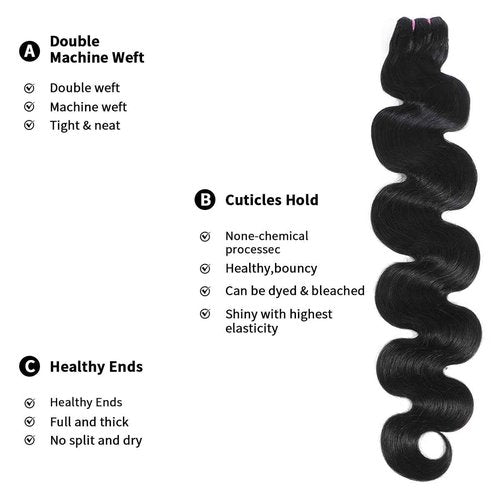 15A Raw Human Hair Bundles Body Wave Human Hair,Triple Lifespan Indian Virgin Hair,No Tangle Shedding,Multiple Washes Keep Texture Silky Soft (1 Bundle Natural Color, 18 Inch)