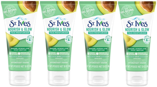 St. Ives Nourish & Glow Face Moisturizer Avocado with Vitamin B3, 3 Ounce (85g) - Pack of 4