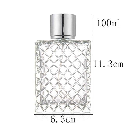 ccHuDE 100ml 3.4Oz Clear Glass Spray Bottles Empty Square Perfume Fine Mist Atomizer Refillable Essential Oil Container for Travel