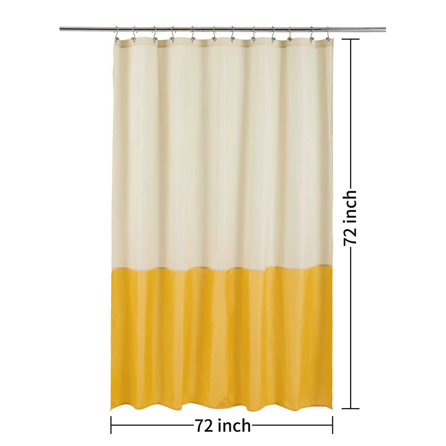 ALYVIA SPRING Waterproof Fabric Shower Curtain Liner - Soft & Light-Weight Cloth Shower Liner, 3 Bottom Magnets, Hotel Quality & Machine Washable - Standard Size 72x72, Cream and Yellow