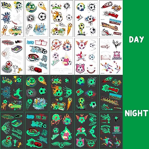 Glow In The Dark Soccer Temporary Tattoos for Kids